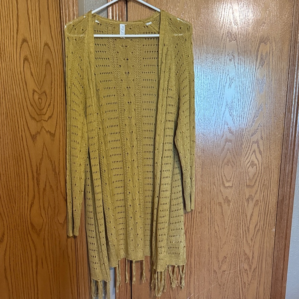 Love Mustard Open Knit Cardigan
